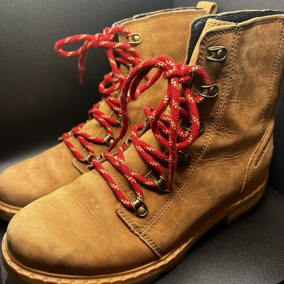Sorel Lennox Velvet Tan Waterproof Lace Ankle‎ Boots Bootie Shoes Size 9.5 NWOT - Picture 3 of 9